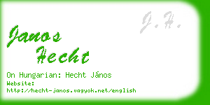 janos hecht business card