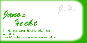 janos hecht business card